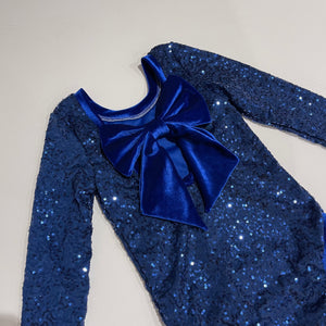 Royal Princess sequin Bow Back Bodysuit
