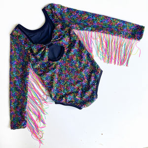 black Festival Vibes Bow Back Bodysuit