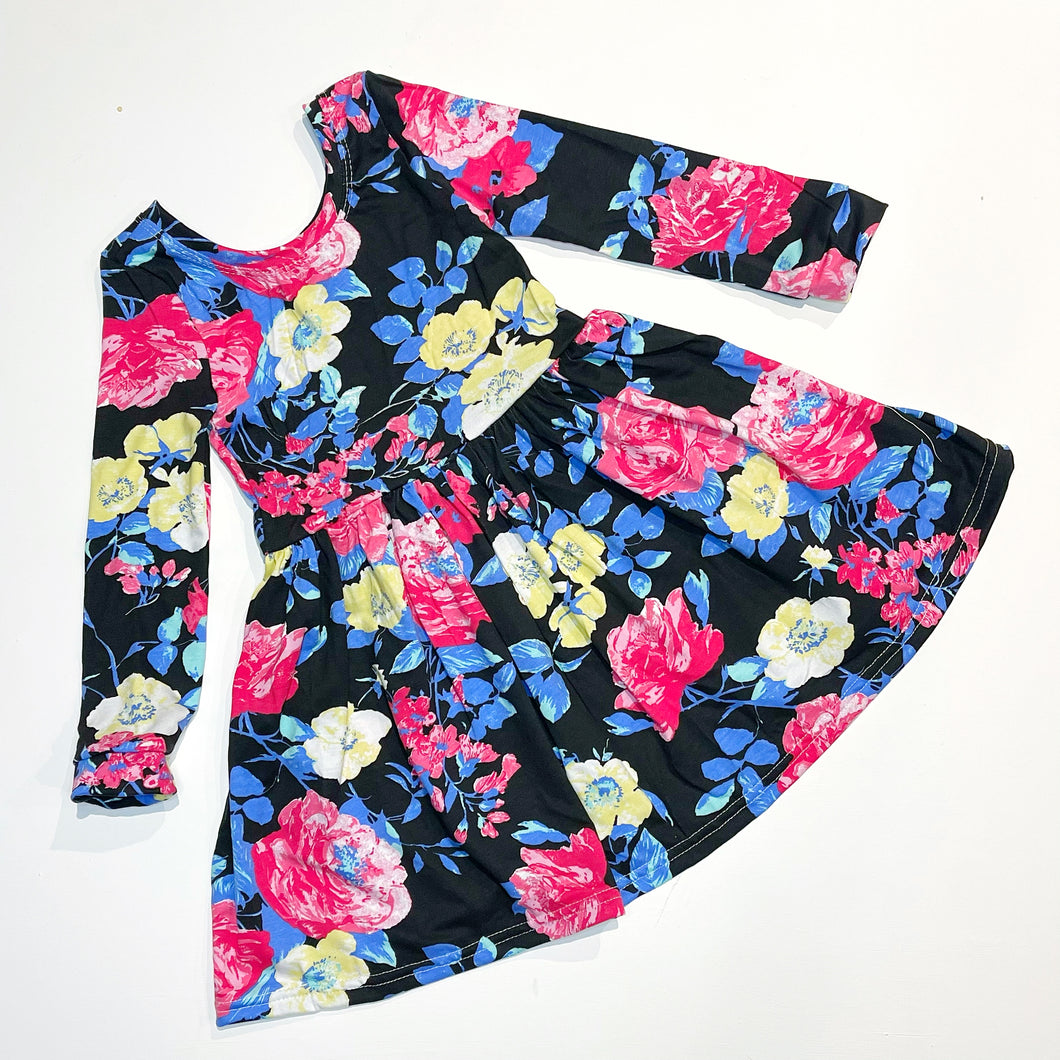 Midnight garden swing dress