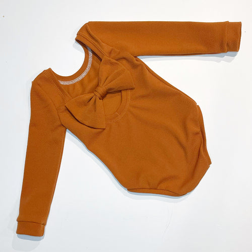Tan bow back bodysuit