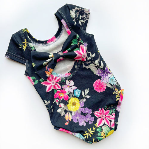 Limited edition pop of floral bow back bodysuit