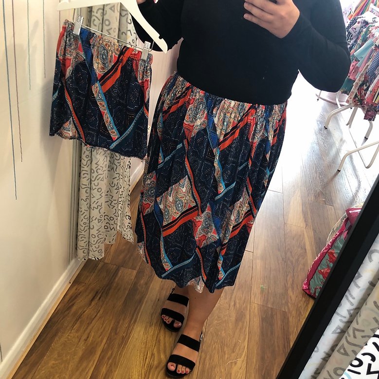 Mama and Mini Autumn Geometric Skirts