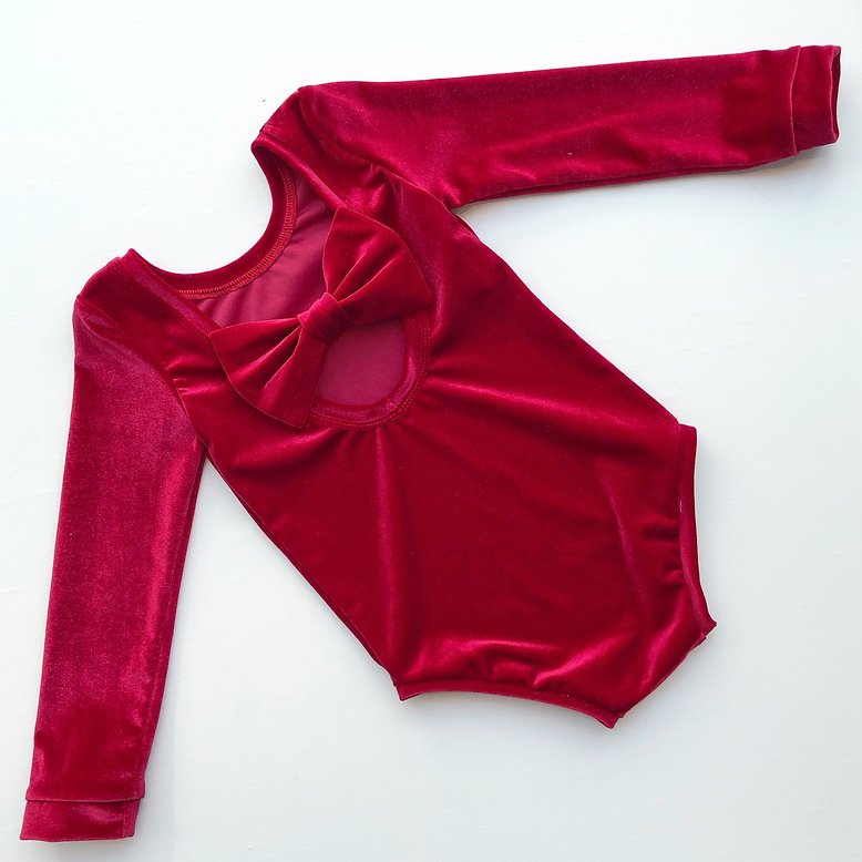 Red Velvet Bow Back Bodysuit and Dress