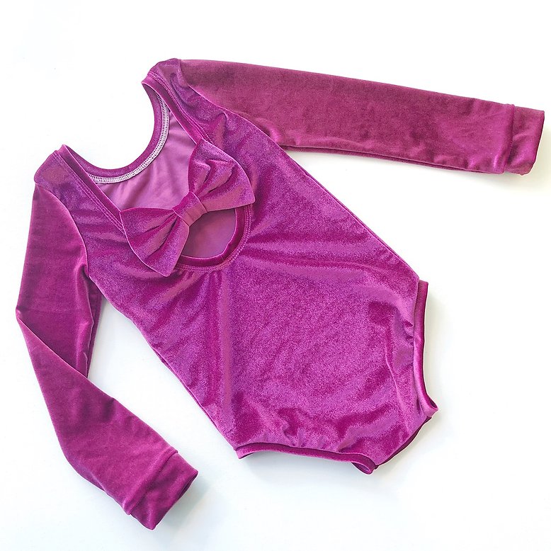 Fuchsia Velvet Bow Back Bodysuit and Dress