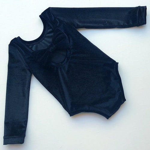 Black Velvet Bow Back Bodysuit and Dress