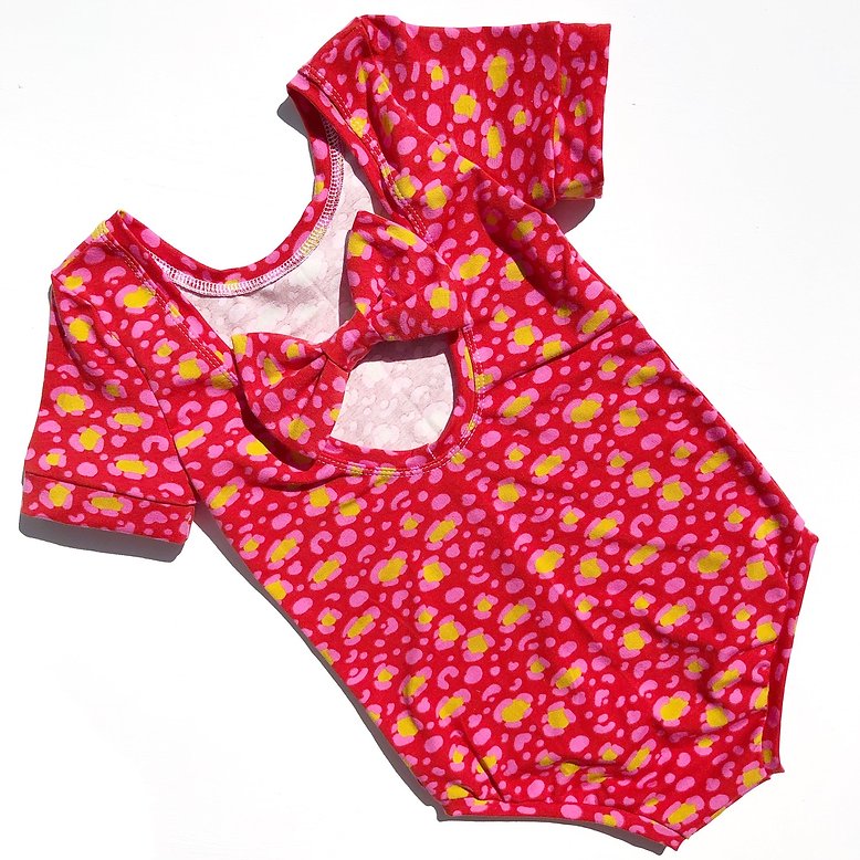 Bright Leopard Bow Back Bodysuit and Dress