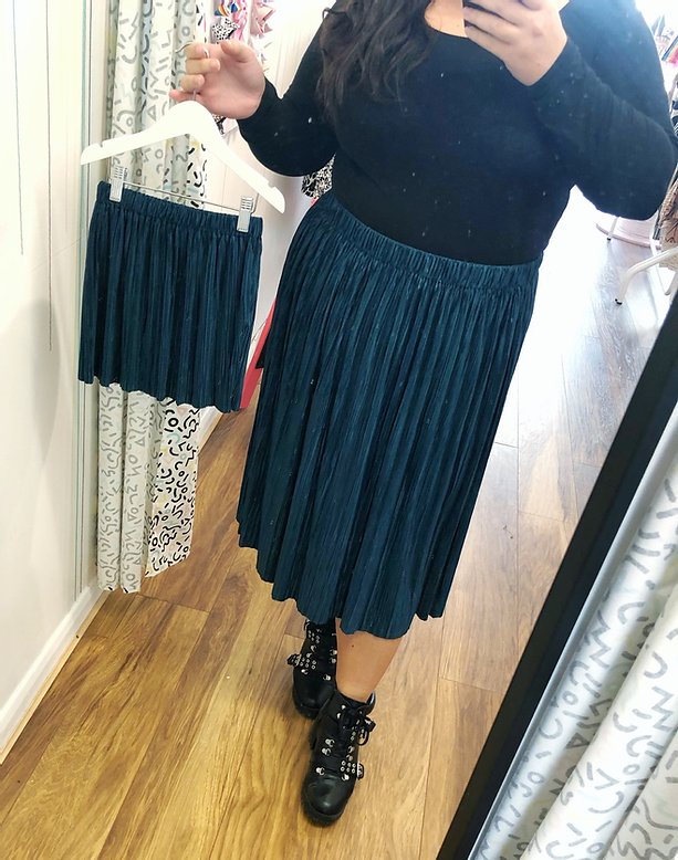 Forest Green Mama and Mini Pleated Skirt