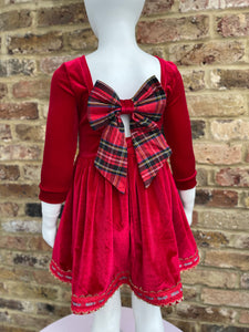 A hint of Christmas Bow Back Dress