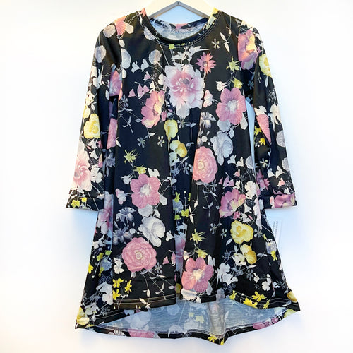 winter floral swing dress