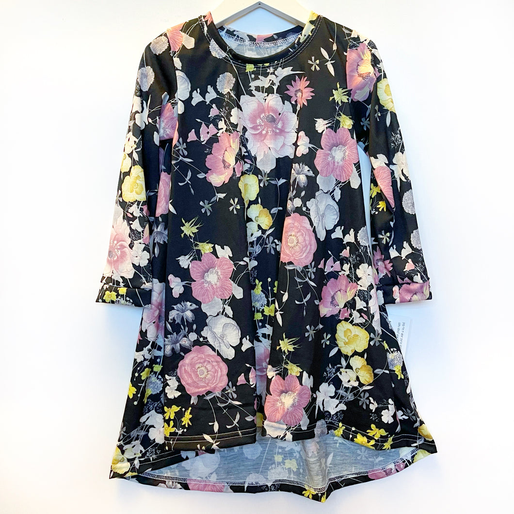winter floral swing dress