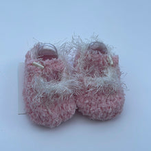 Load image into Gallery viewer, Hand knitted pink fluffy dolly shoes