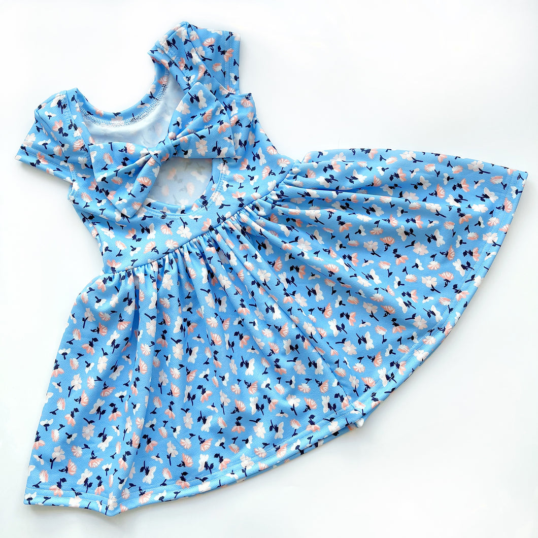 Bluebell meadow Bow Back Dress