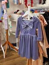 Load image into Gallery viewer, Lavender lilac Velvet Bow Back Bodysuit and Dress