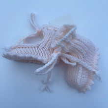 Load image into Gallery viewer, Hand knitted peach booties 0-6m