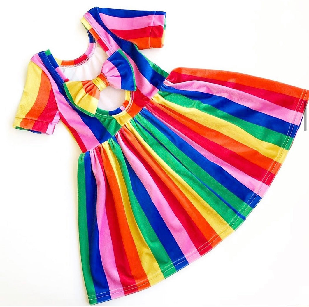 Rainbow Magic Velvet Bow Back Bodysuit and Dress