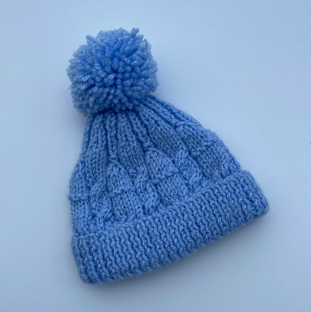 Hand knitted hat 3-6m