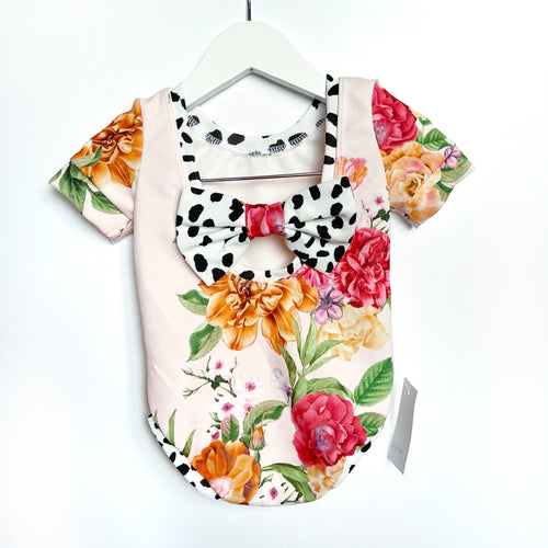 Floral Spot Bow Back Bodysuit