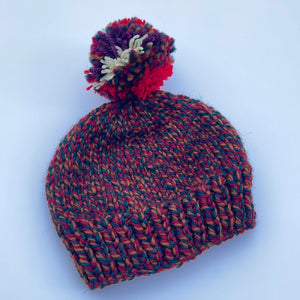 Autumns here hand knitted hat 6-8yrs