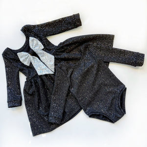 All The Sparkles Bow Back Bodysuit and Dress