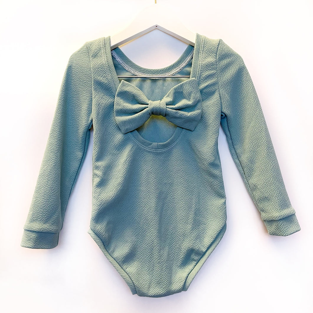 Sage blue Bow Back Bodysuit