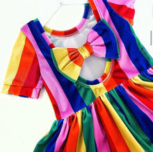 Load image into Gallery viewer, Rainbow Magic Velvet Bow Back Bodysuit and Dress