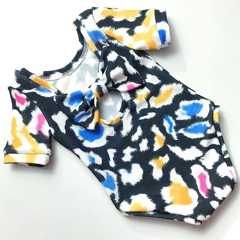 Leopard Brights Bow Back Bodysuit