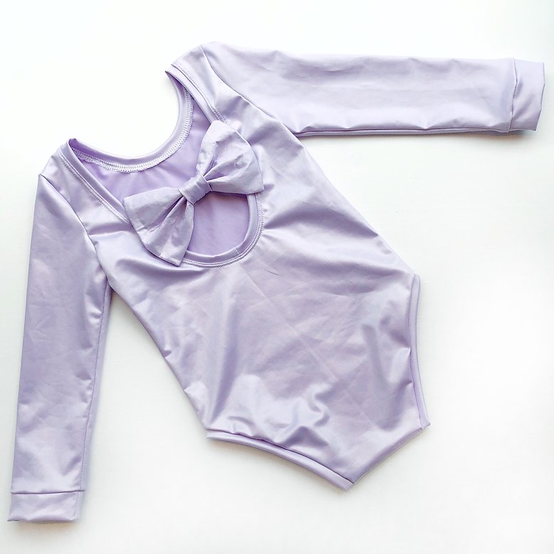 Lilac Shimmer Bow Back Bodysuit and Dress
