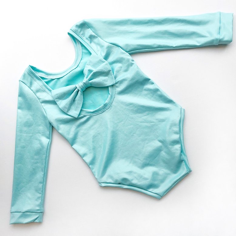Mint Shimmer Bow Back Bodysuit and Dress