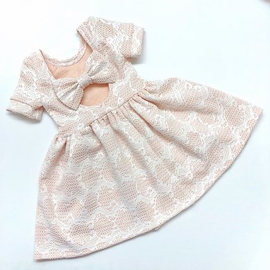 Pink Lace Bow Back Dress