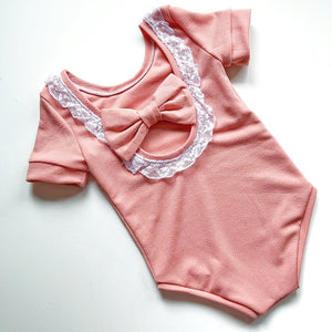 Rose and white Bow Back Bodysuit and Dress
